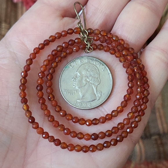 Carnelian Bead Earrings - Picture 5 of 10